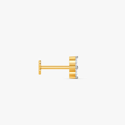 Gold Blossom Veil Lab Grown Diamond Nose Pin