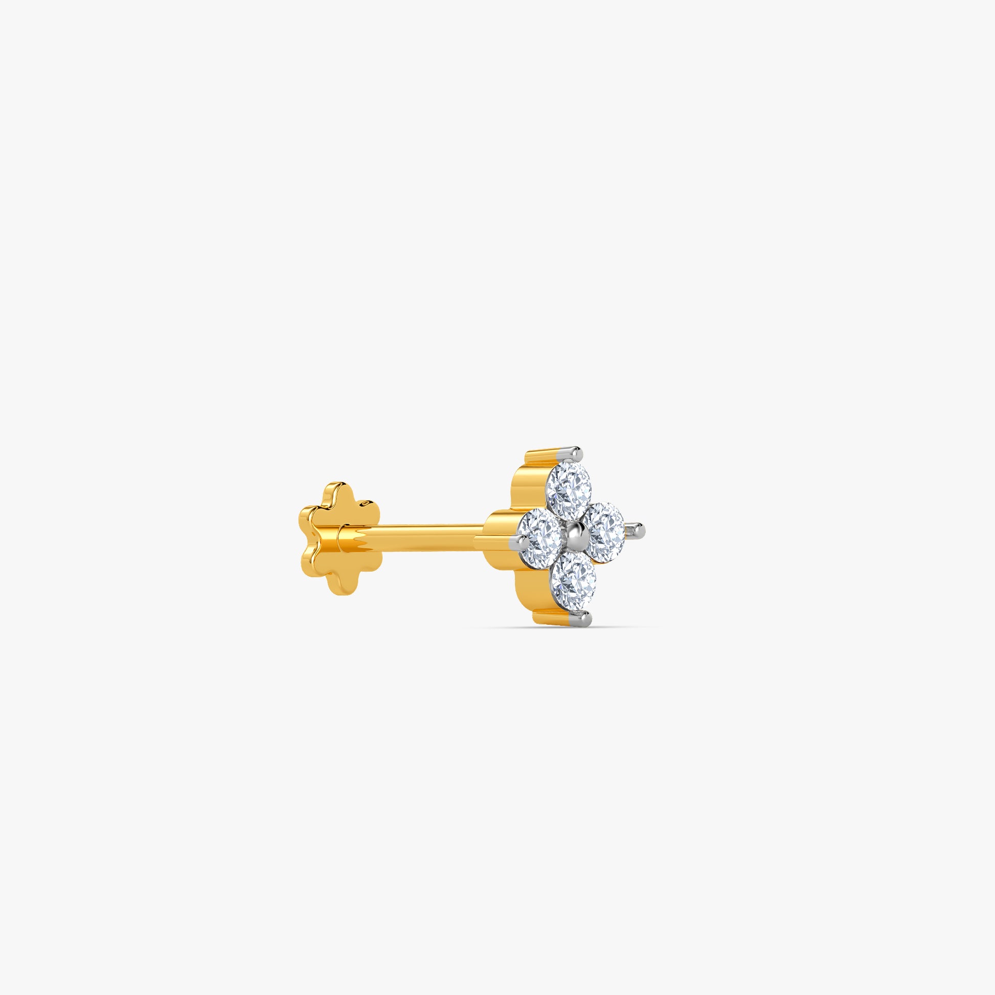 Gold Blossom Veil Lab Grown Diamond Nose Pin