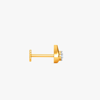 Gold Elara Curve Lab Grown Diamond Nose Pin
