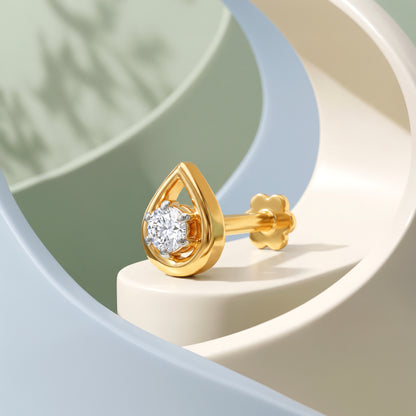 Gold Elara Curve Lab Grown Diamond Nose Pin