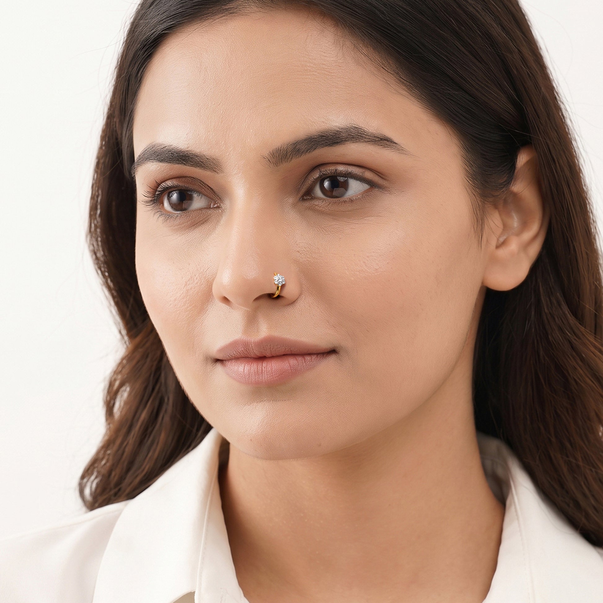 Gold Astriva Lab Grown Diamond Nose Pin