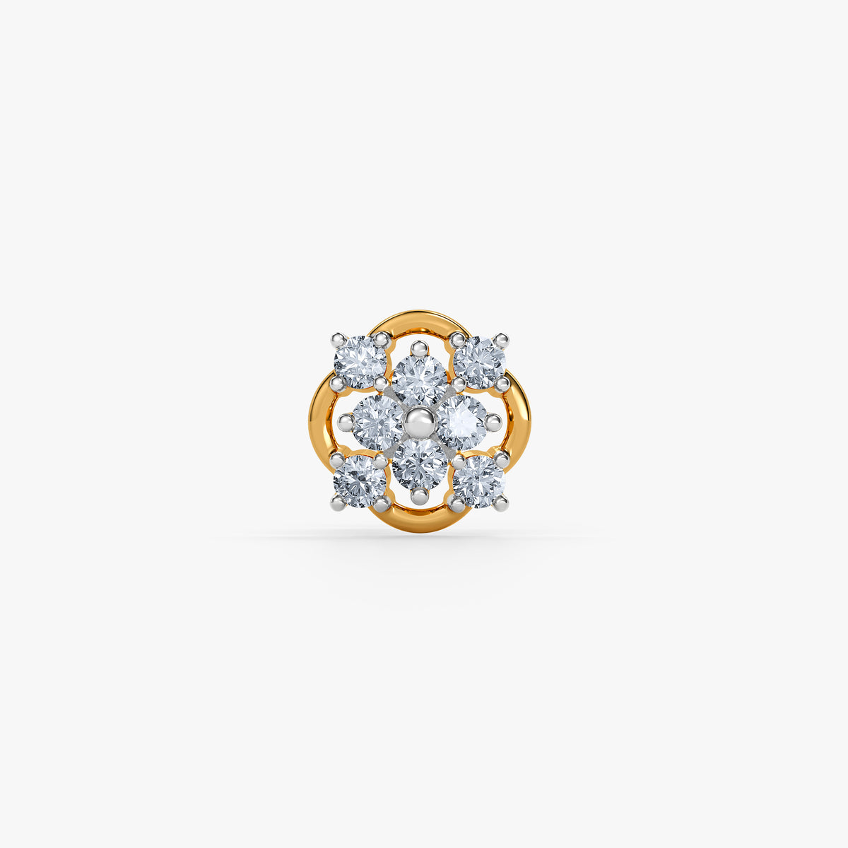 Gold Hidden Bloom Lab Grown Diamond Nose Pin