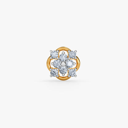 Gold Hidden Bloom Lab Grown Diamond Nose Pin