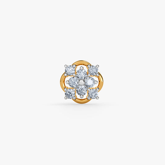 Gold Hidden Bloom Lab Grown Diamond Nose Pin