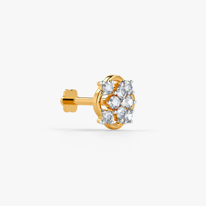 Gold Hidden Bloom Lab Grown Diamond Nose Pin