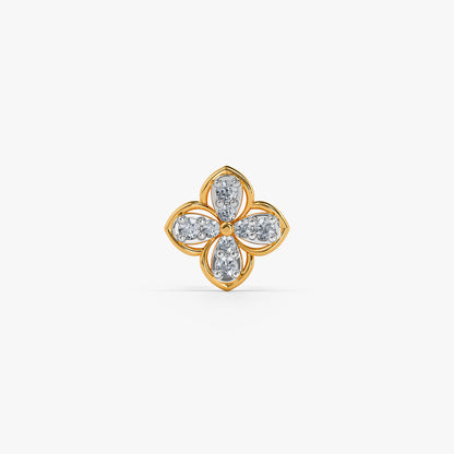 Gold Fresh Petals Lab Grown Diamond Nose Pin