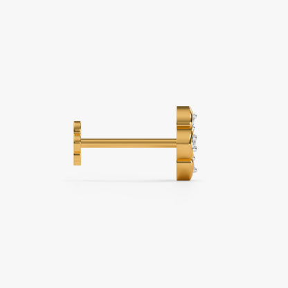 Gold Fresh Petals Lab Grown Diamond Nose Pin