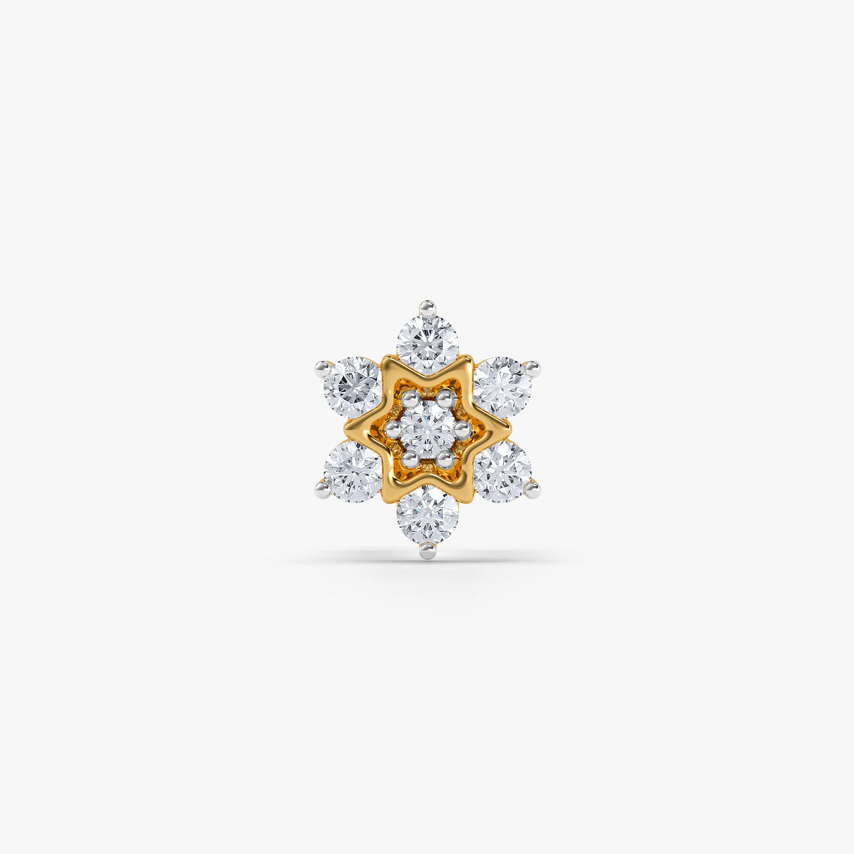 Gold Garden Petal Lab Grown Diamond Nose Pin