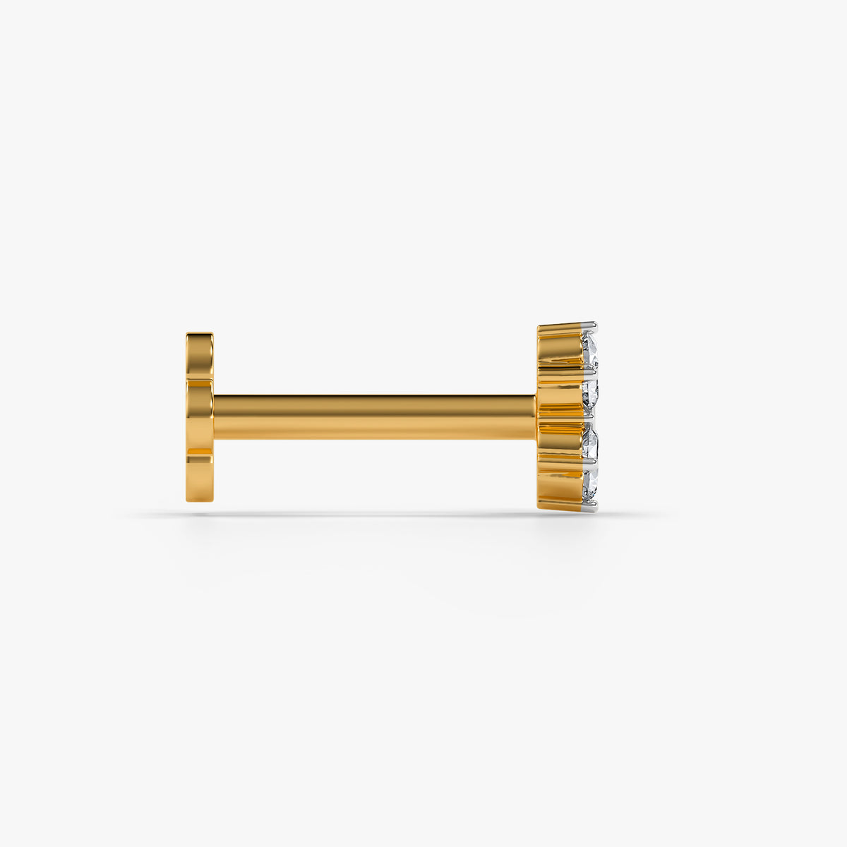 Gold Garden Petal Lab Grown Diamond Nose Pin