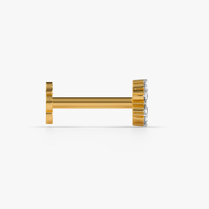 Gold Garden Petal Lab Grown Diamond Nose Pin