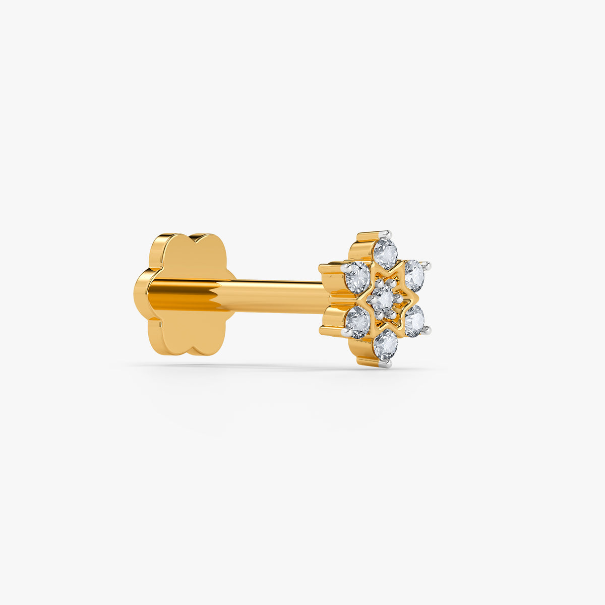 Gold Garden Petal Lab Grown Diamond Nose Pin