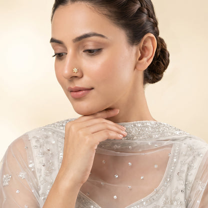 Gold Secret Bloom Lab Grown Diamond Nose Pin