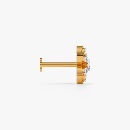 Gold Secret Bloom Lab Grown Diamond Nose Pin