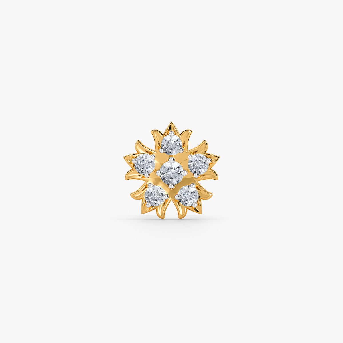 Gold Queen Bloom Lab Grown Diamond Nose Pin