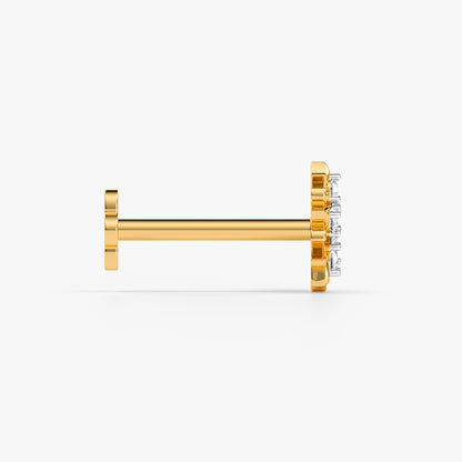 Gold Queen Bloom Lab Grown Diamond Nose Pin