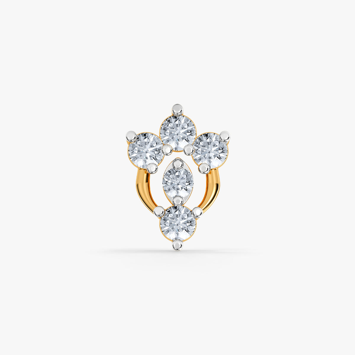 Gold Secret Lotus Lab Grown Diamond Nose Pin