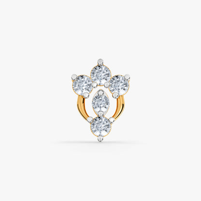 Gold Secret Lotus Lab Grown Diamond Nose Pin