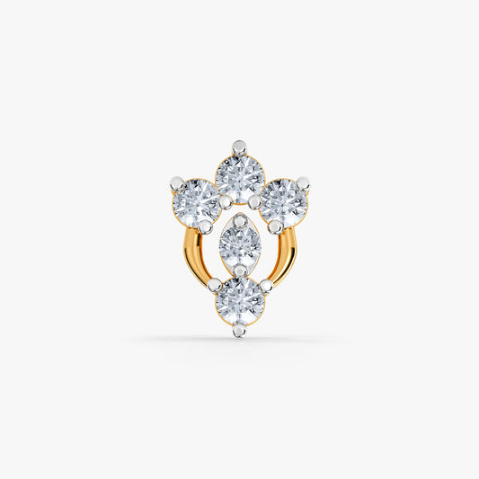 Gold Secret Lotus Lab Grown Diamond Nose Pin