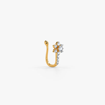 Gold Primrose Lab Grown Diamond Nose Pin