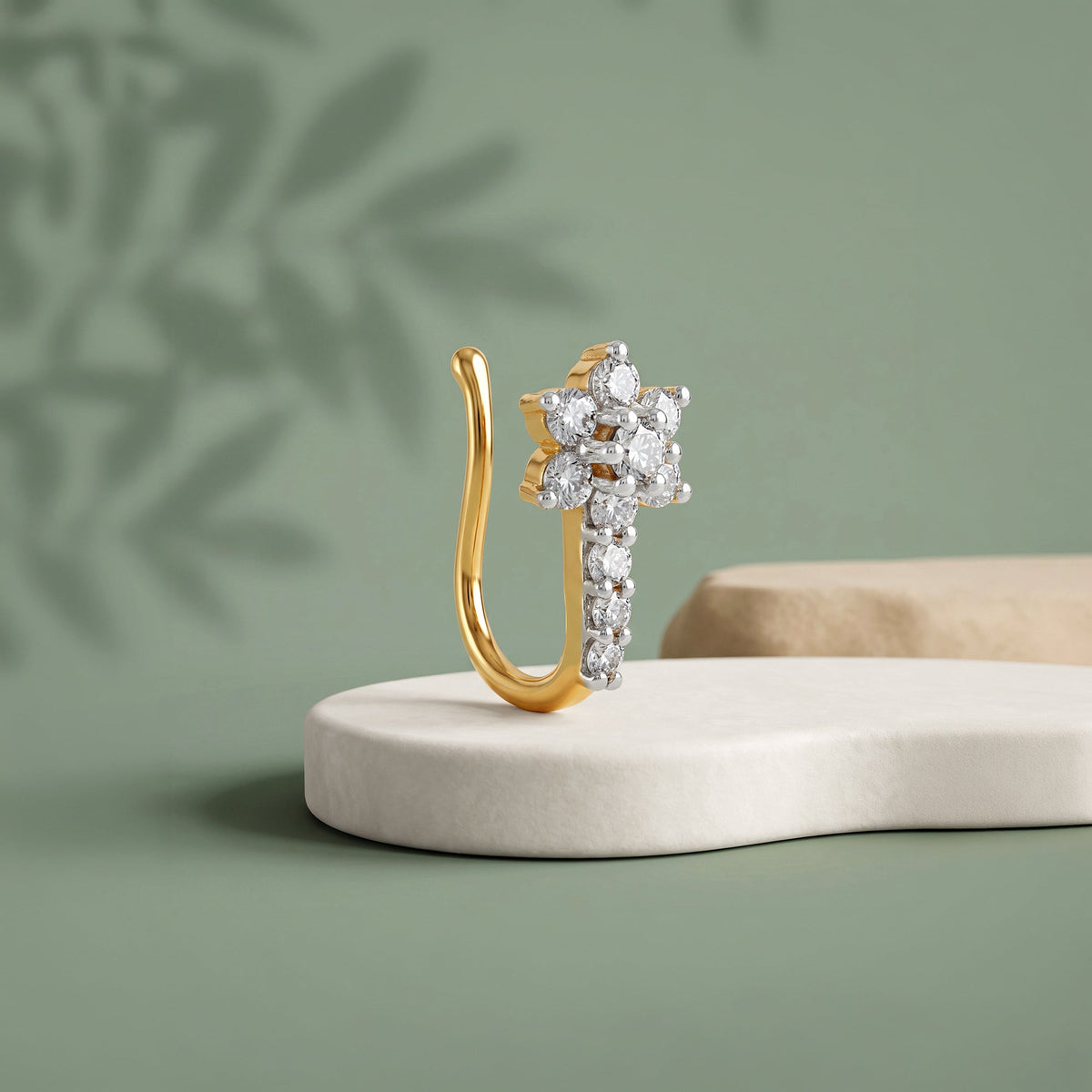 Gold Primrose Lab Grown Diamond Nose Pin
