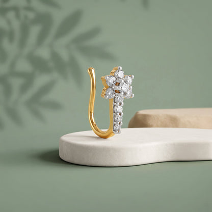 Gold Primrose Lab Grown Diamond Nose Pin