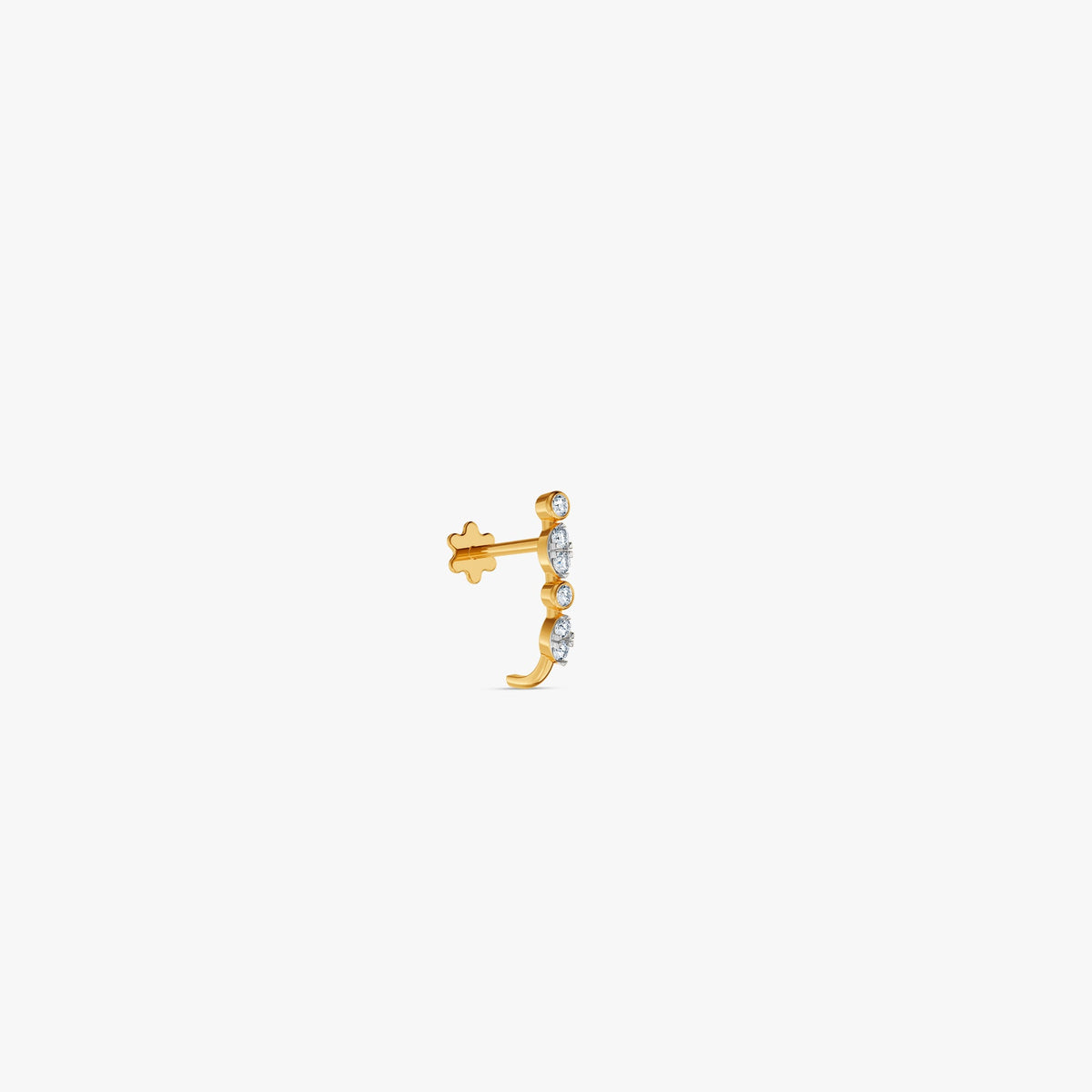Gold Iridesa Lab Grown Diamond Nose Pin