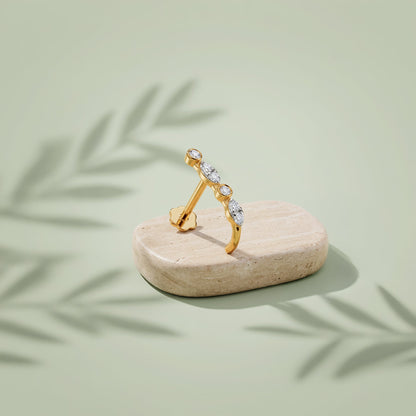 Gold Iridesa Lab Grown Diamond Nose Pin