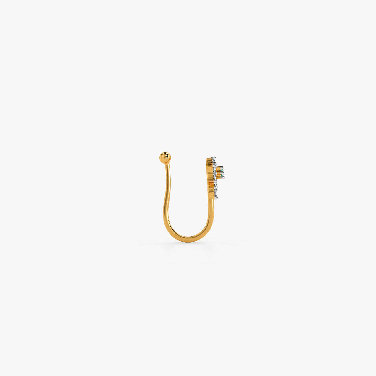 Gold Floraison Lab Grown Diamond Nose Pin (Clip On)