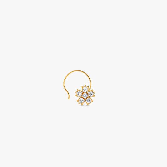 Gold Lanthe Fleur Lab Grown Diamond Nose Pin