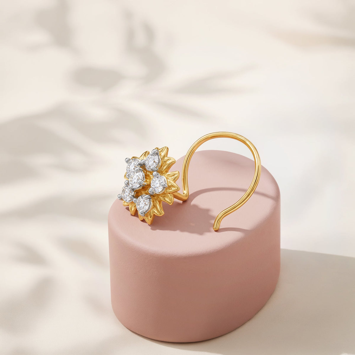 Gold Lanthe Fleur Lab Grown Diamond Nose Pin