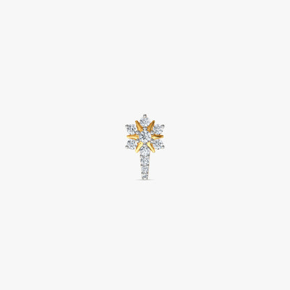 Gold Plumeria Lab Grown Diamond Nose Pin
