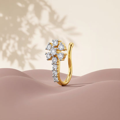 Gold Bellis Lab Grown Diamond Nose Pin (Clip On)