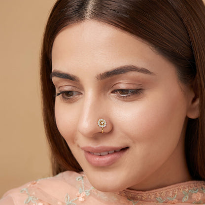 Gold Marisol Lab Grown Diamond Nose Pin (Clip On)