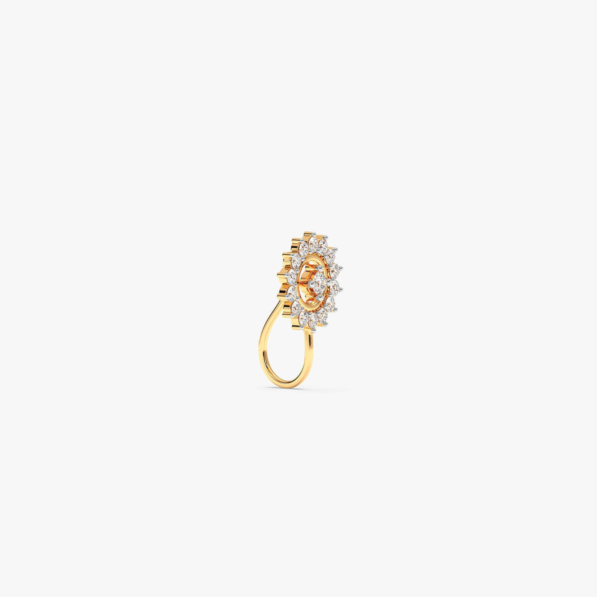Gold Marisol Lab Grown Diamond Nose Pin (Clip On)