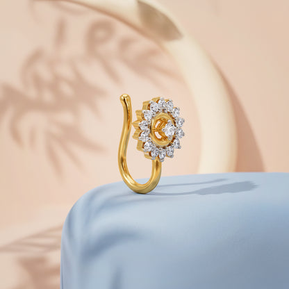 Gold Marisol Lab Grown Diamond Nose Pin (Clip On)