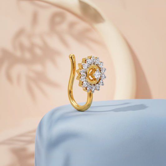 Gold Marisol Lab Grown Diamond Nose Pin (Clip On)