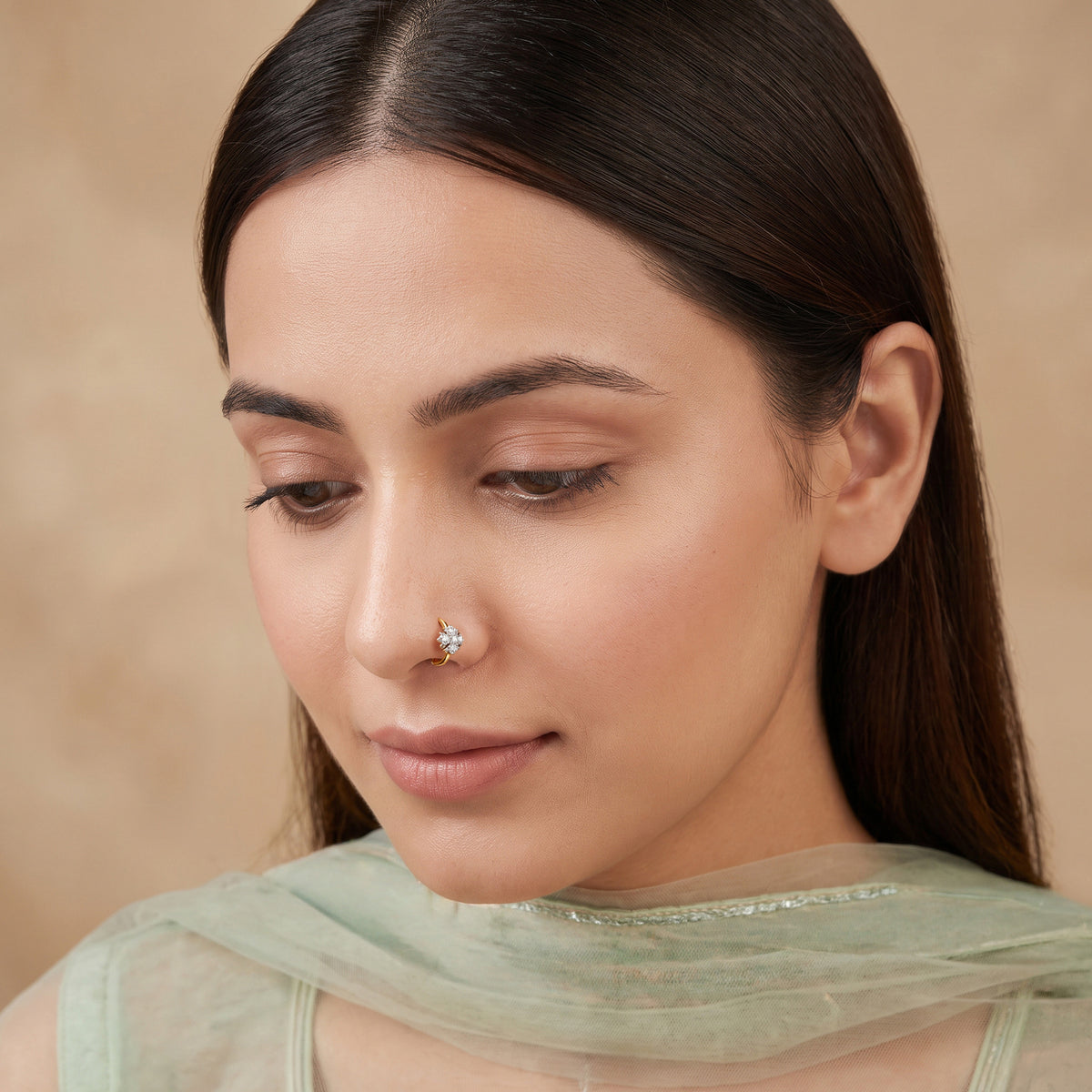 Gold Sumire Lab Grown Diamond Nose Ring