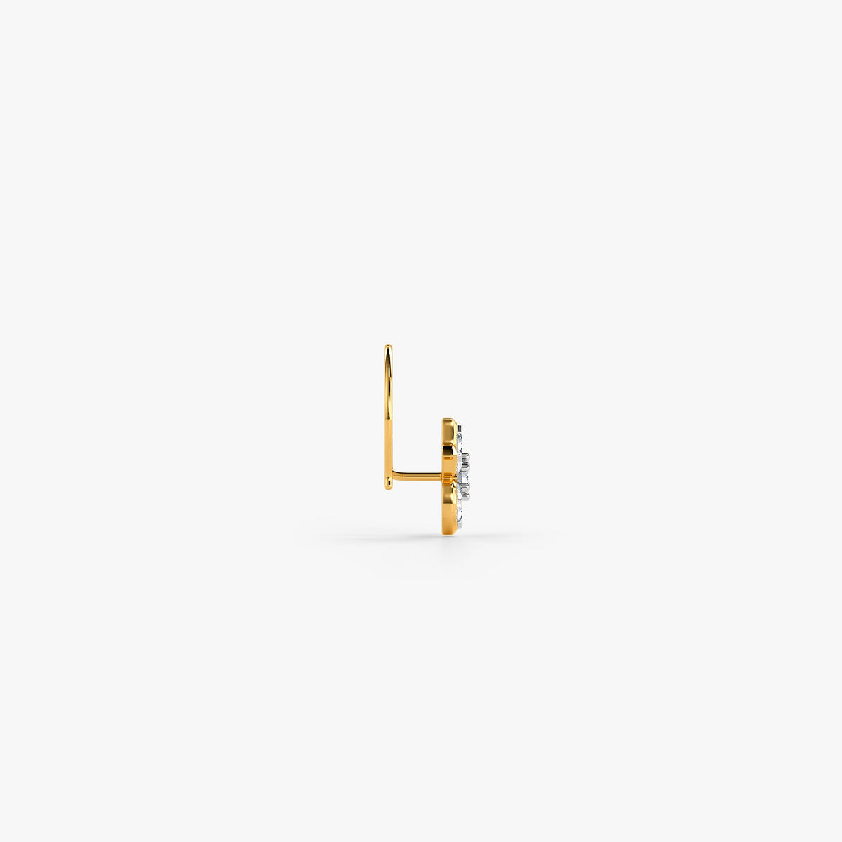 Gold Himawari Lab Grown Diamond Nose Pin