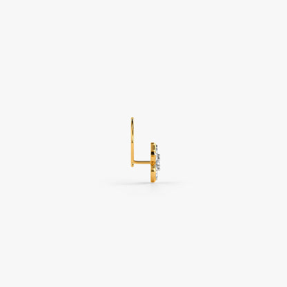 Gold Himawari Lab Grown Diamond Nose Pin