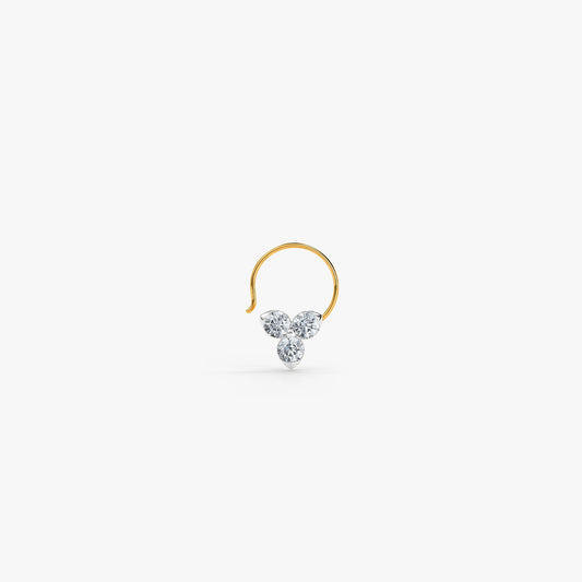 Gold Melia Bloom Lab Grown Diamond Nose Pin
