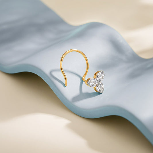 Gold Melia Bloom Lab Grown Diamond Nose Pin