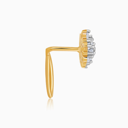 Gold Shining Star Diamond Nose Pin