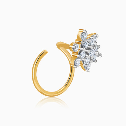 Gold Shining Star Diamond Nose Pin