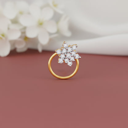 Gold Shining Star Diamond Nose Pin