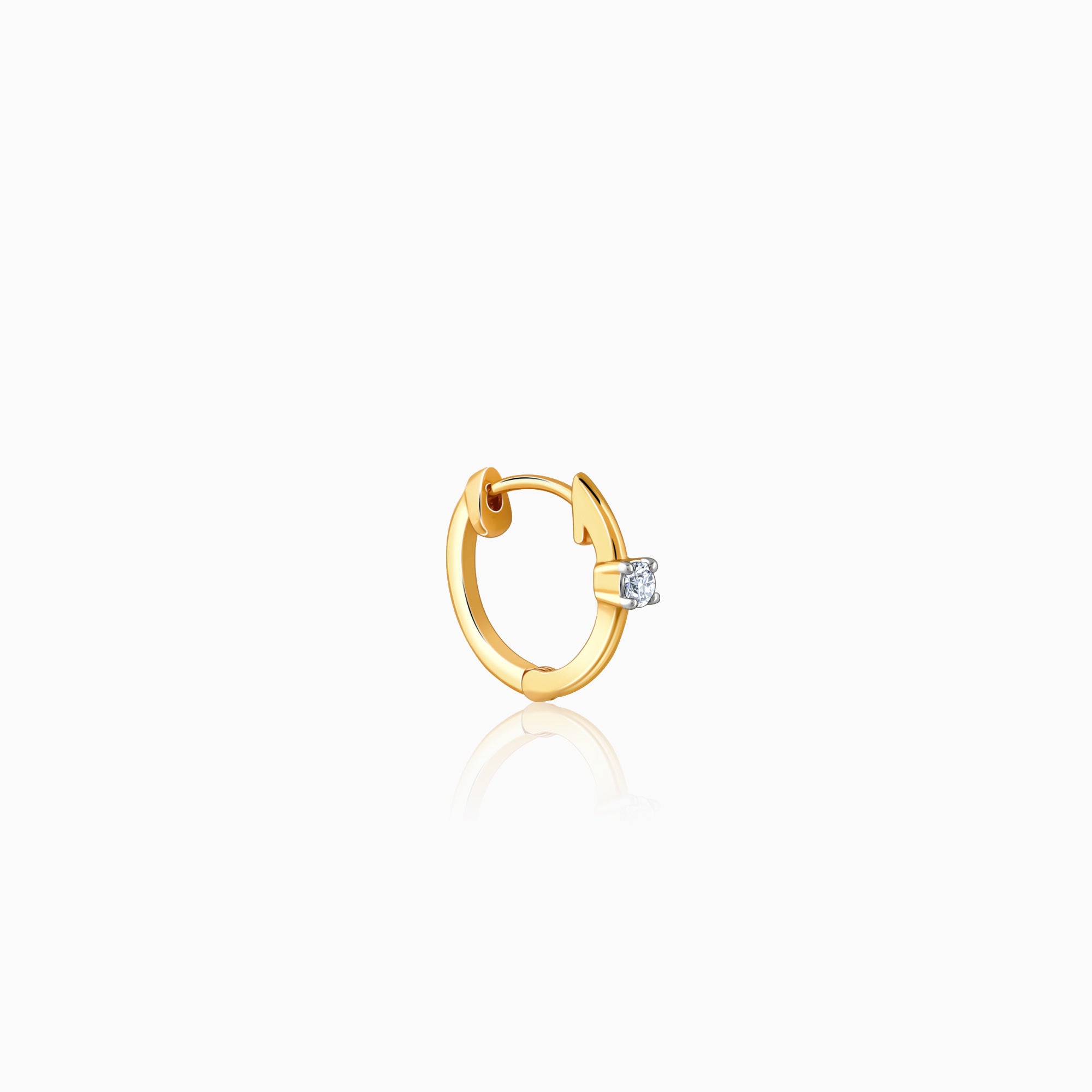 Gold Minimalistic Elegance Diamond Nose Ring - view 4