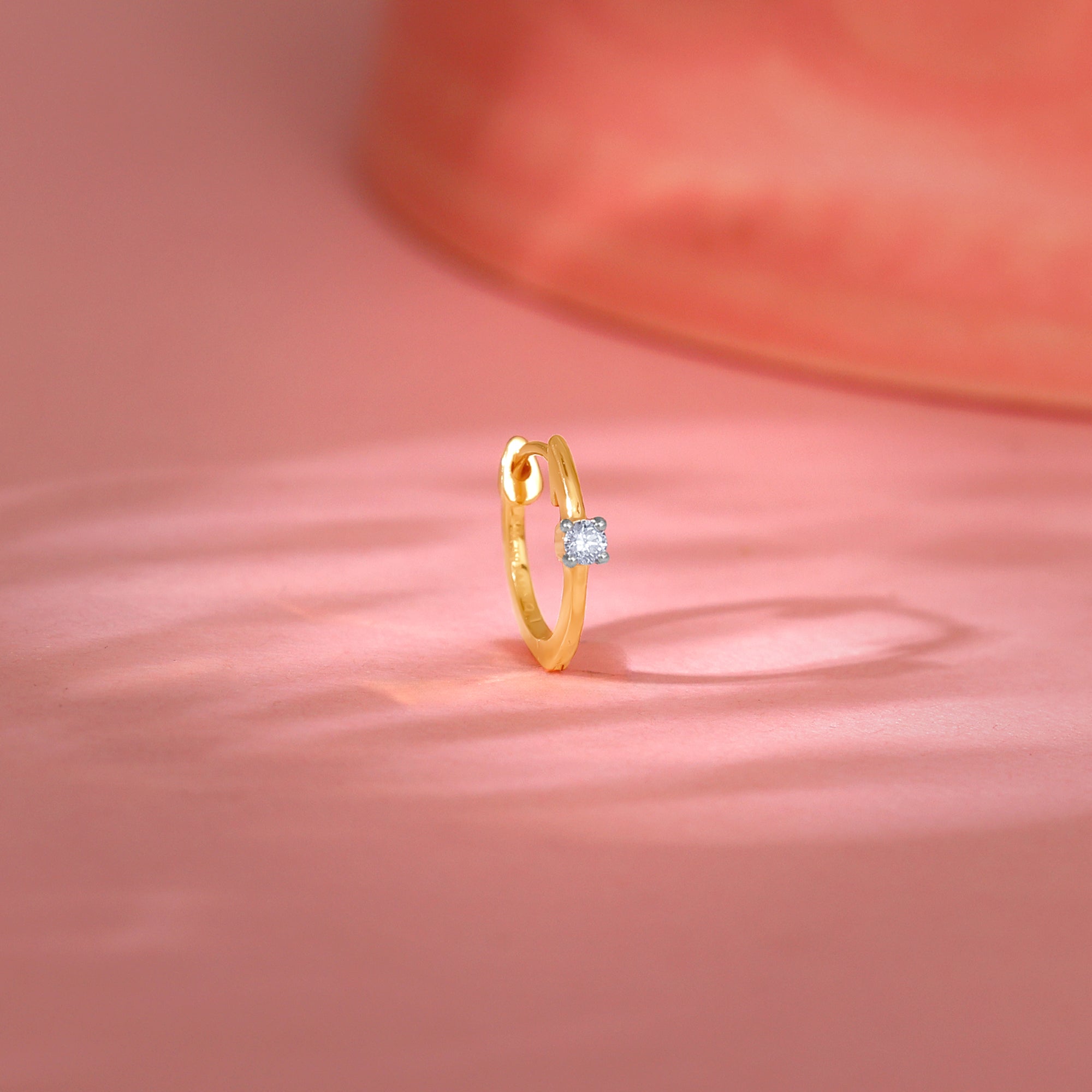 Gold Minimalistic Elegance Diamond Nose Ring - view 2