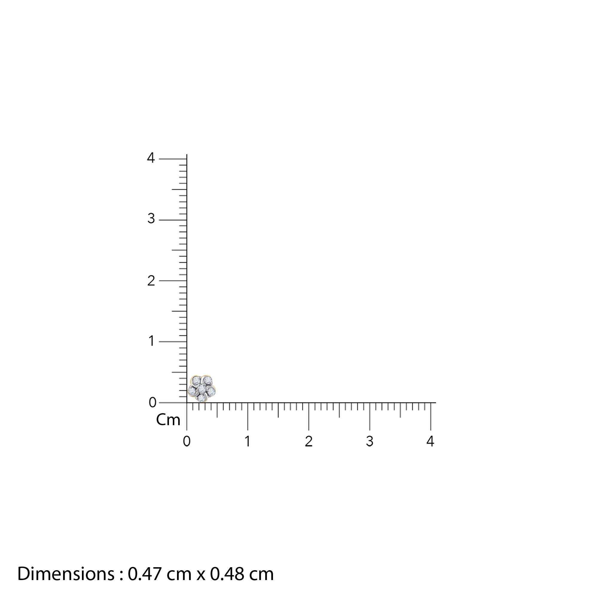 Gold Burst of Flower Diamond Nose Pin - view 6