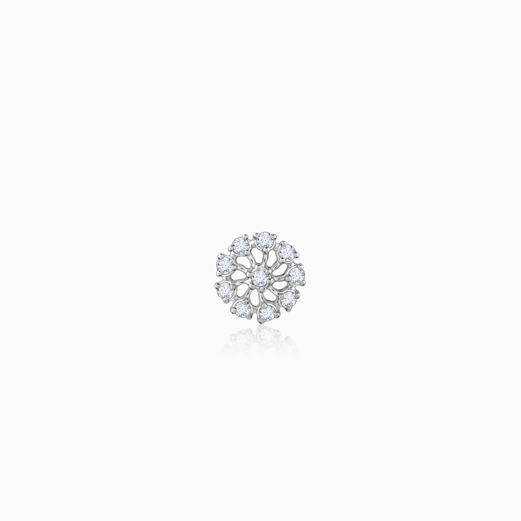 Gold Opulent Flower Diamond Nose Pin - Image 1