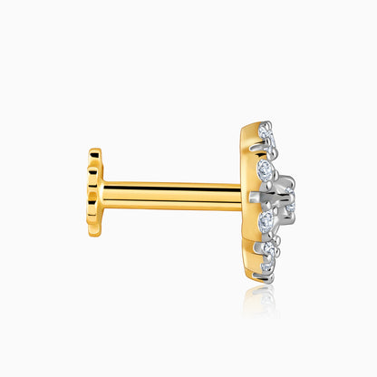 Gold Opulent Flower Diamond Nose Pin