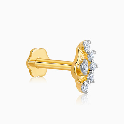 Gold Gracious Splendour Diamond Nose Pin